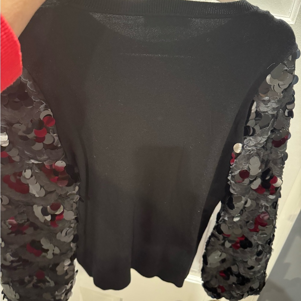 NWT Sioni Black Knit Sweater NWT Bloomingdales - Picture 4 of 5